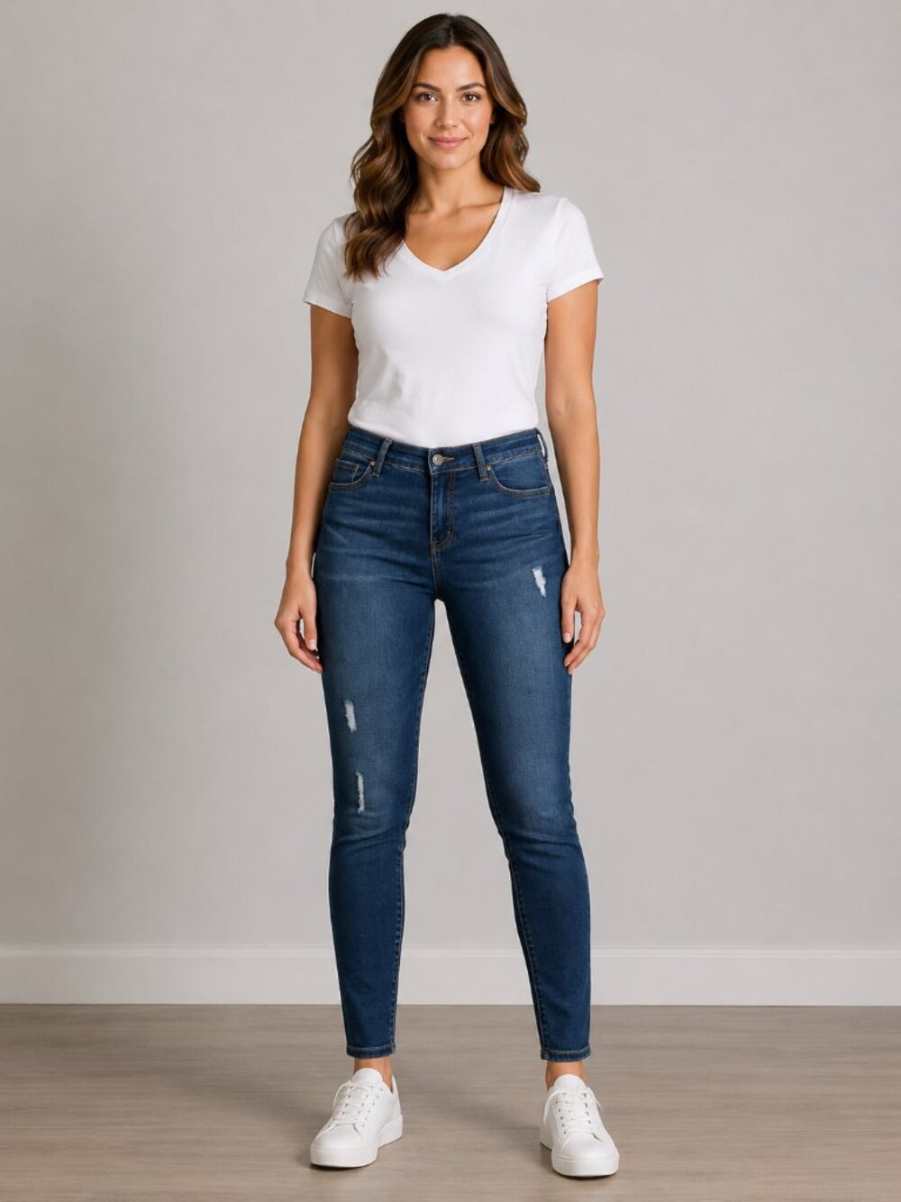 Indigo Blue Maternity XS Distressed Skinny Jeans Secret Fit Belly Stretch